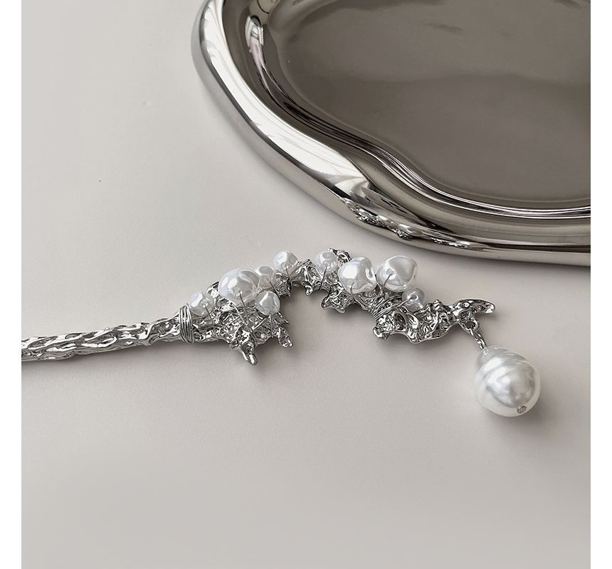 Alloy Hair Pearl Irregular Clip Faux