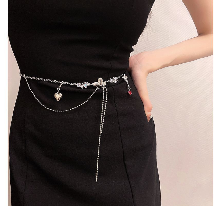 Belt Waist Moonstone Heart Chain Alloy