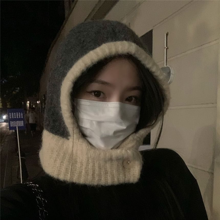 Balaclava Trim Knit Contrast