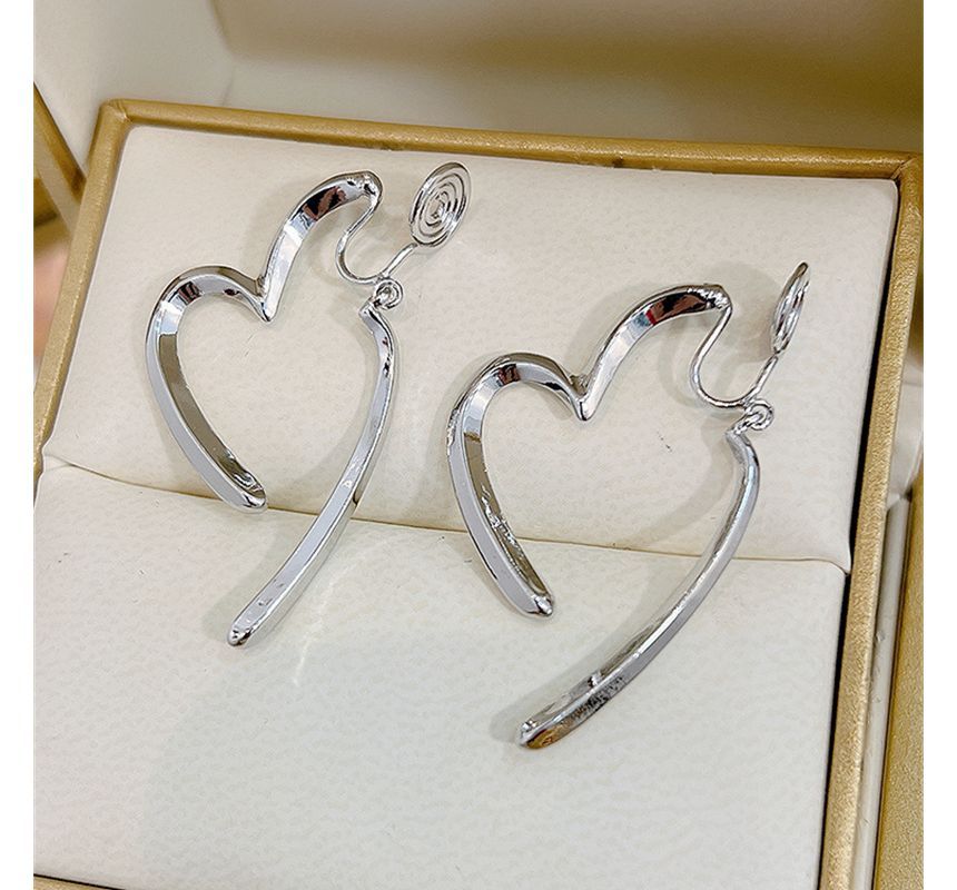 Alloy Through Earring Heart