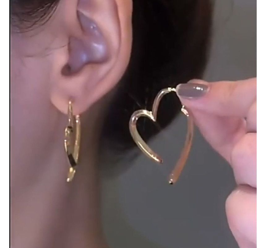 Alloy Through Earring Heart
