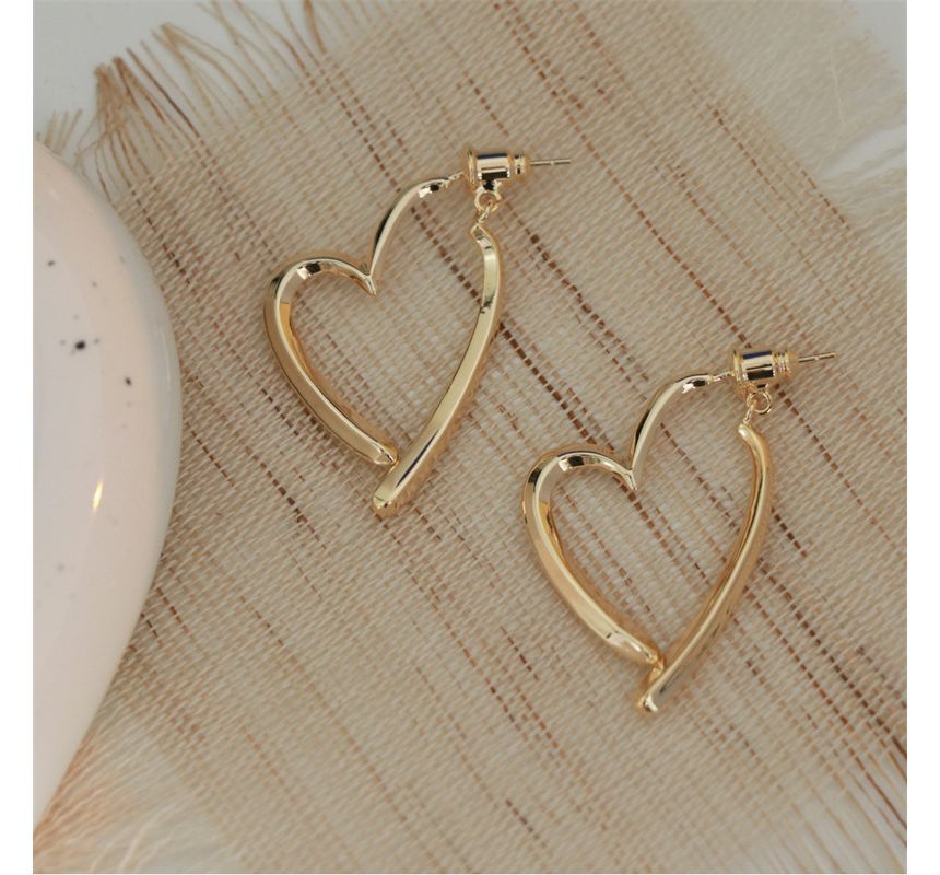 Alloy Through Earring Heart
