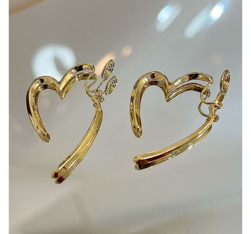 Alloy Through Earring Heart
