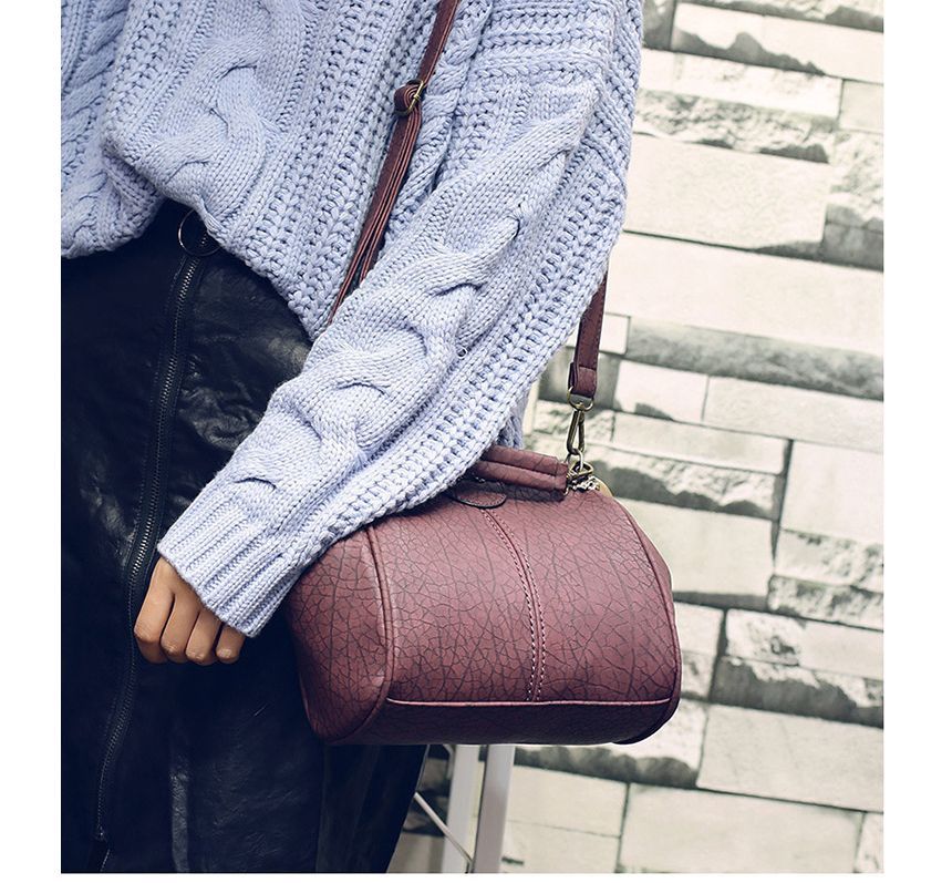 Bag Crossbody Plain Lock Top Handle Kiss