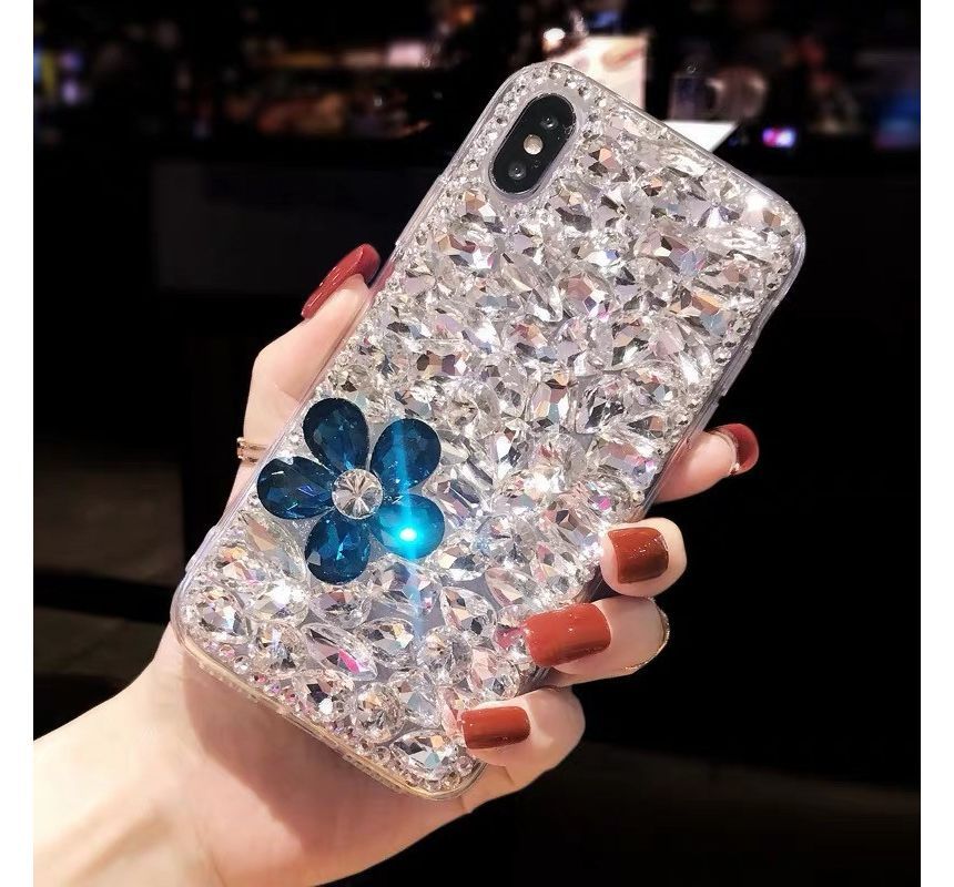 Floral Phone Rhinestone Case