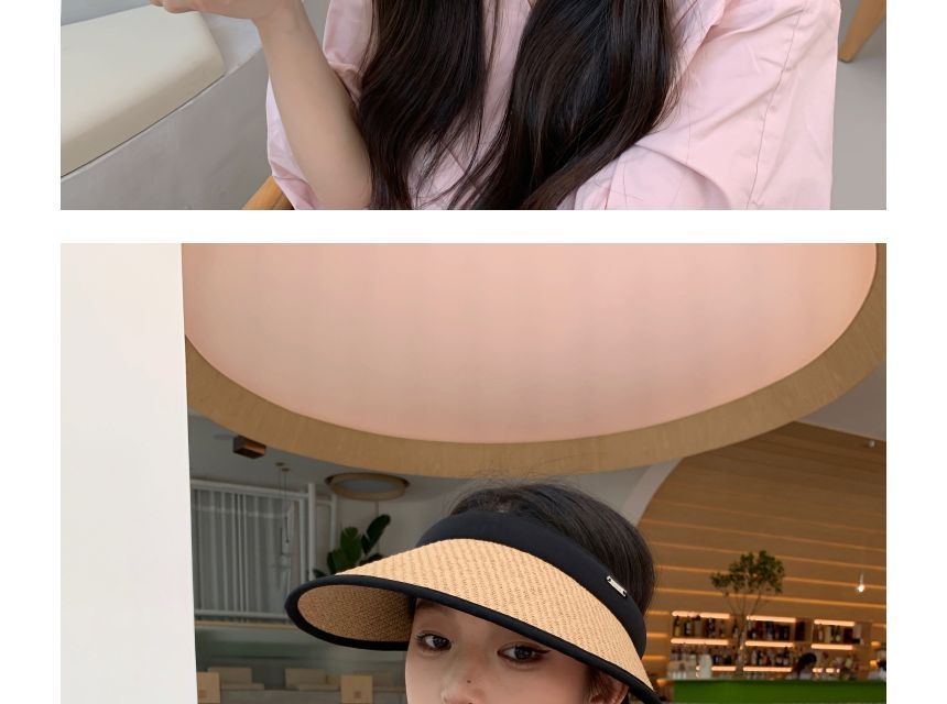 Trim Straw Sun Visor Contrast