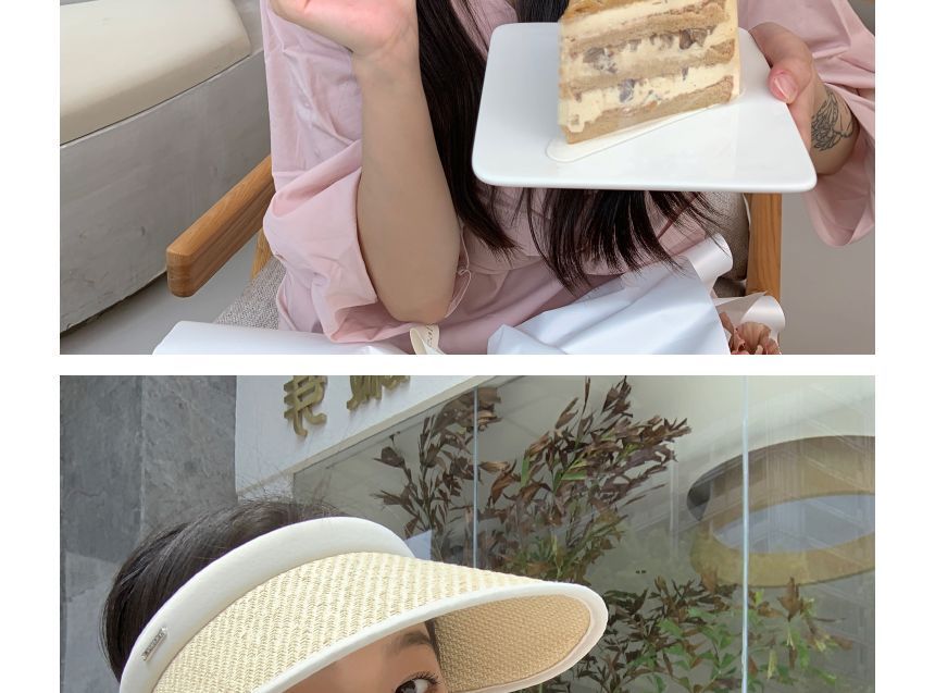 Trim Straw Sun Visor Contrast