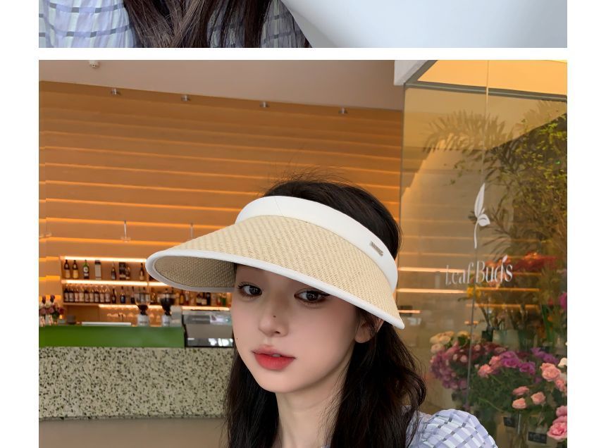 Trim Straw Sun Visor Contrast