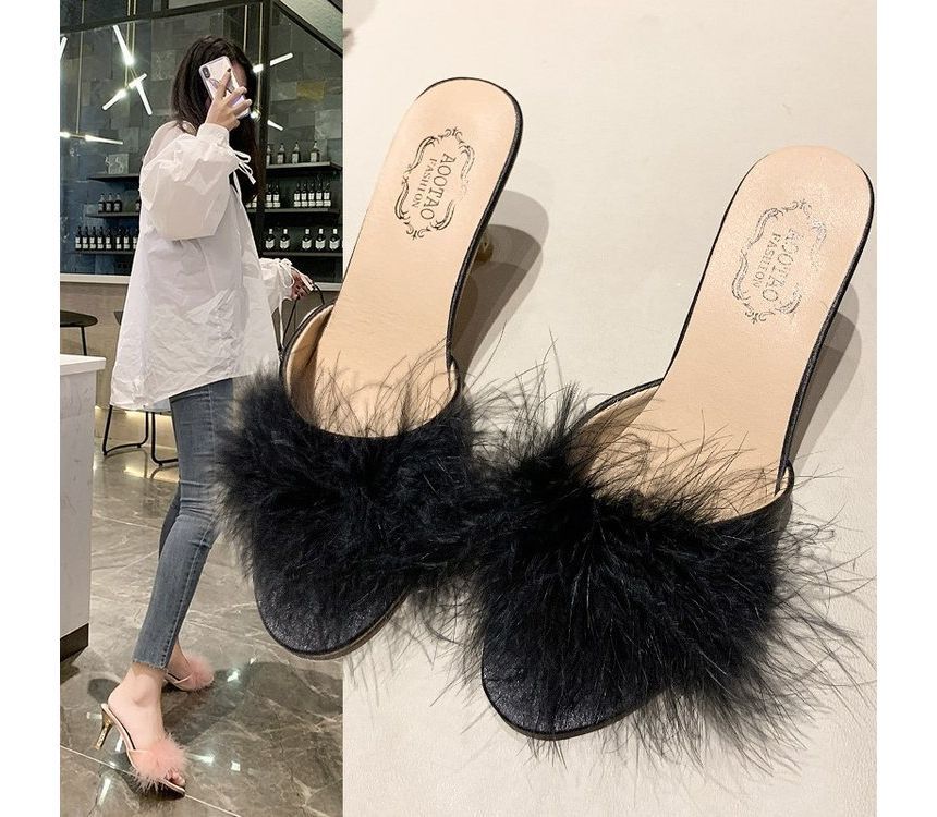 Heel Slide High Sandals Feather