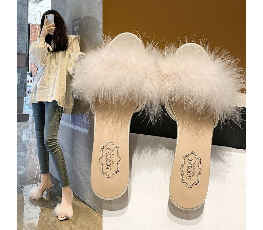 Heel Slide High Sandals Feather