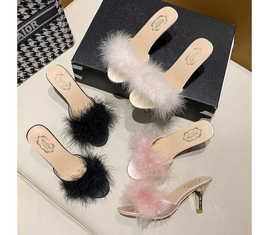 Heel Slide High Sandals Feather