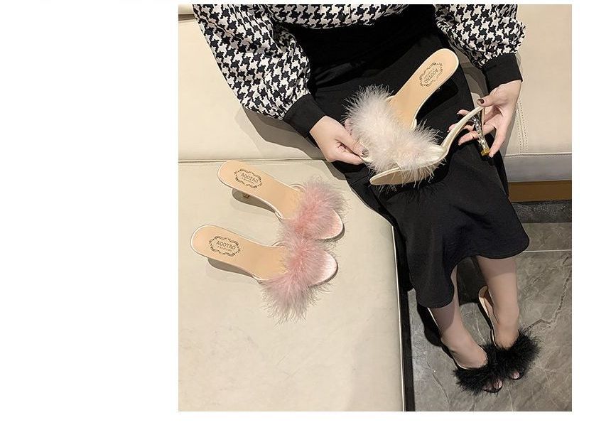 Heel Slide High Sandals Feather