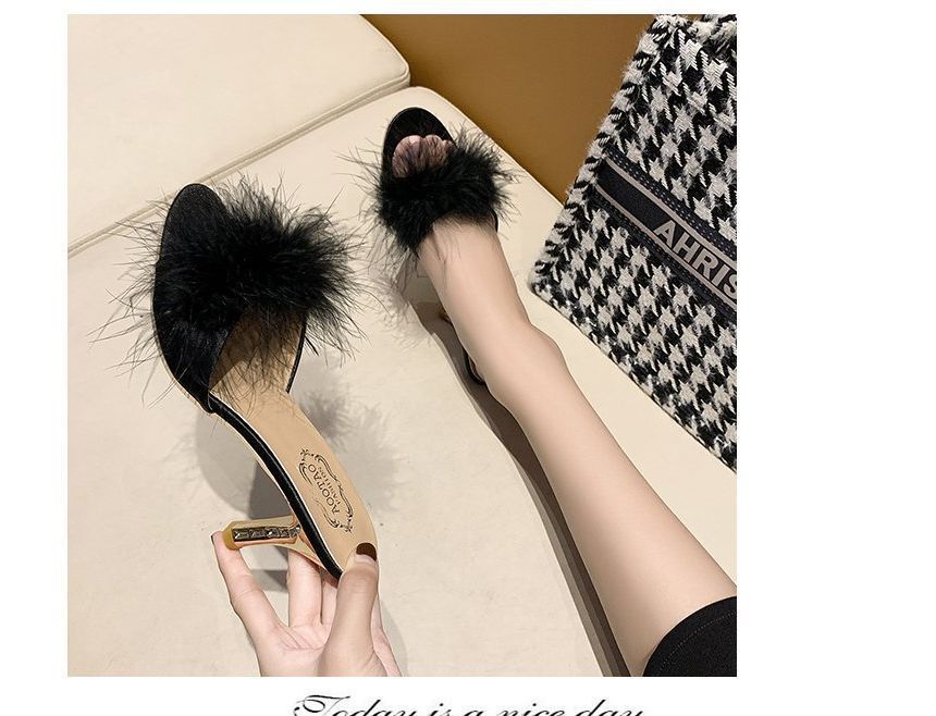 Heel Slide High Sandals Feather