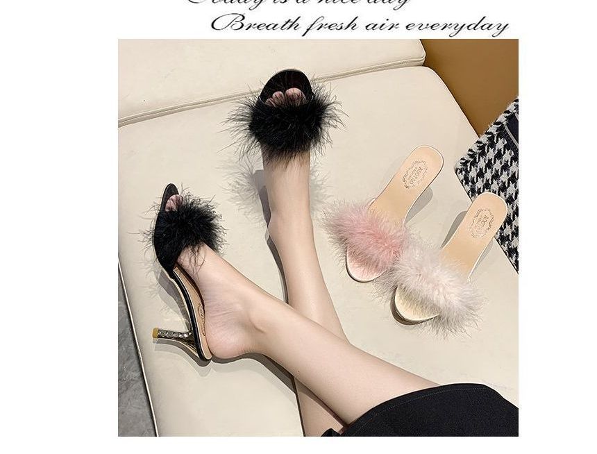 Heel Slide High Sandals Feather