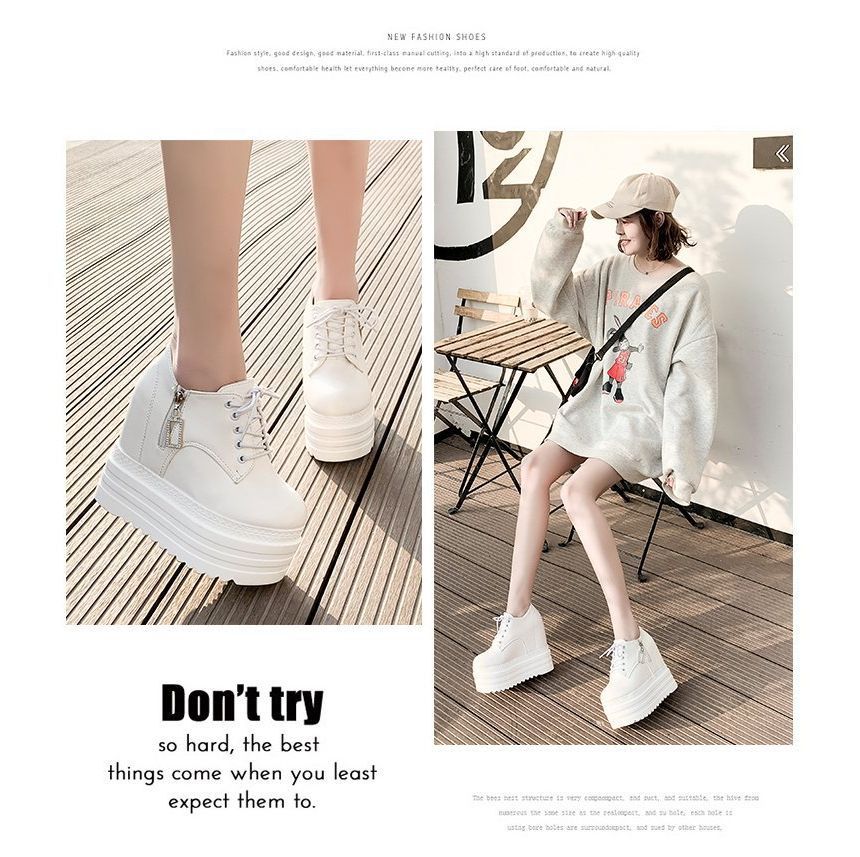 Platform Wedge Ups Lace Hidden