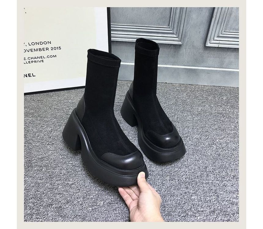 Boots Short Heel Block Platform