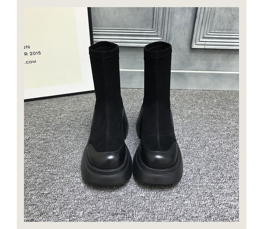 Boots Short Heel Block Platform
