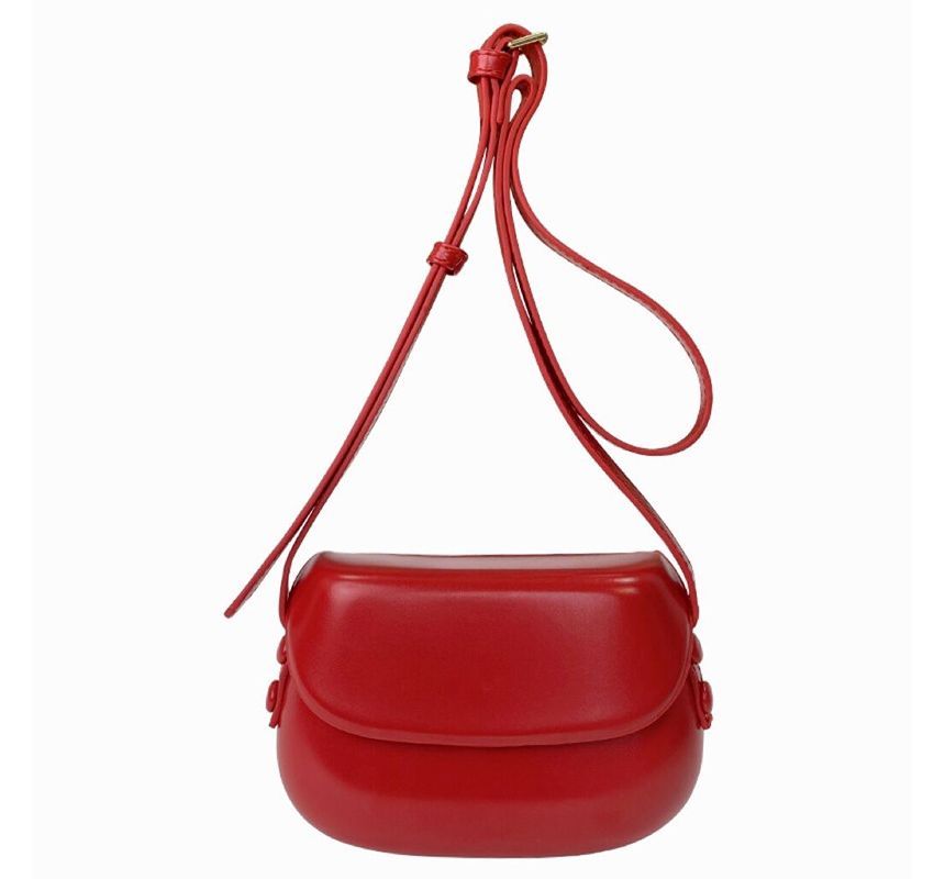 Bag Crossbody Flap Leather Buckled Faux