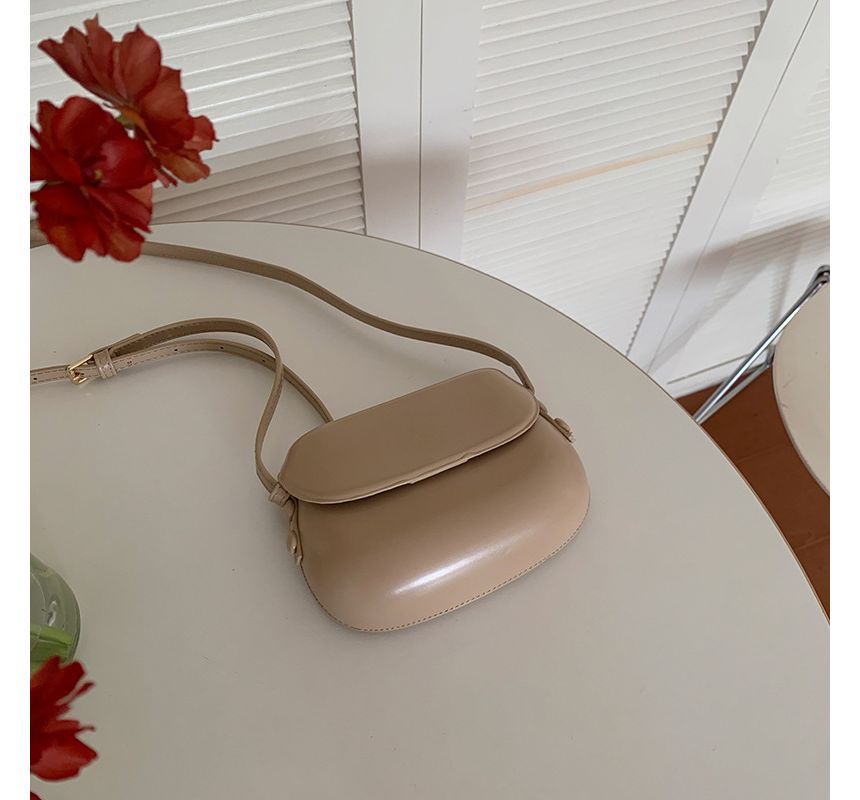 Bag Crossbody Flap Leather Buckled Faux