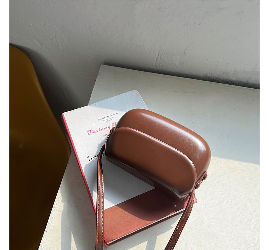 Bag Crossbody Flap Leather Buckled Faux