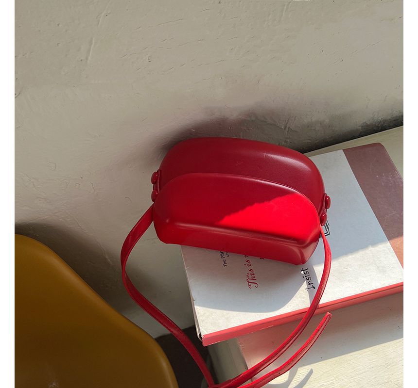 Bag Crossbody Flap Leather Buckled Faux