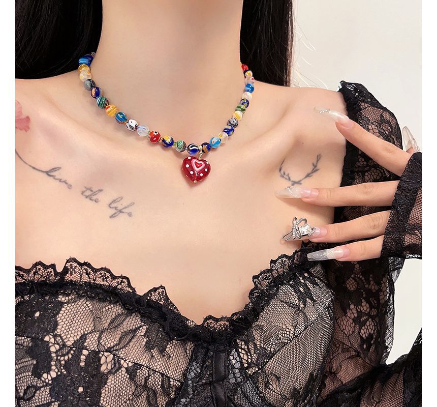 Necklace Print Pendant Glass / Earring