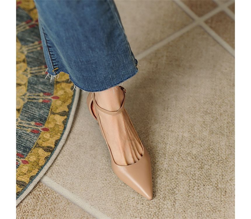 Strap Plain Stiletto Sandals Ankle Heel