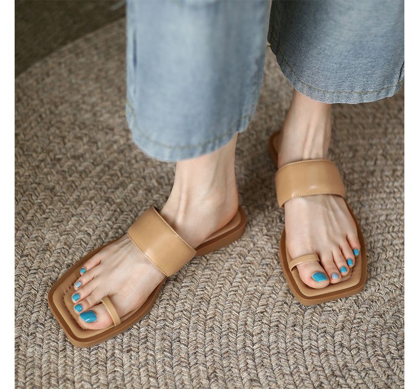 Toe Sandals Slide Loop Flat