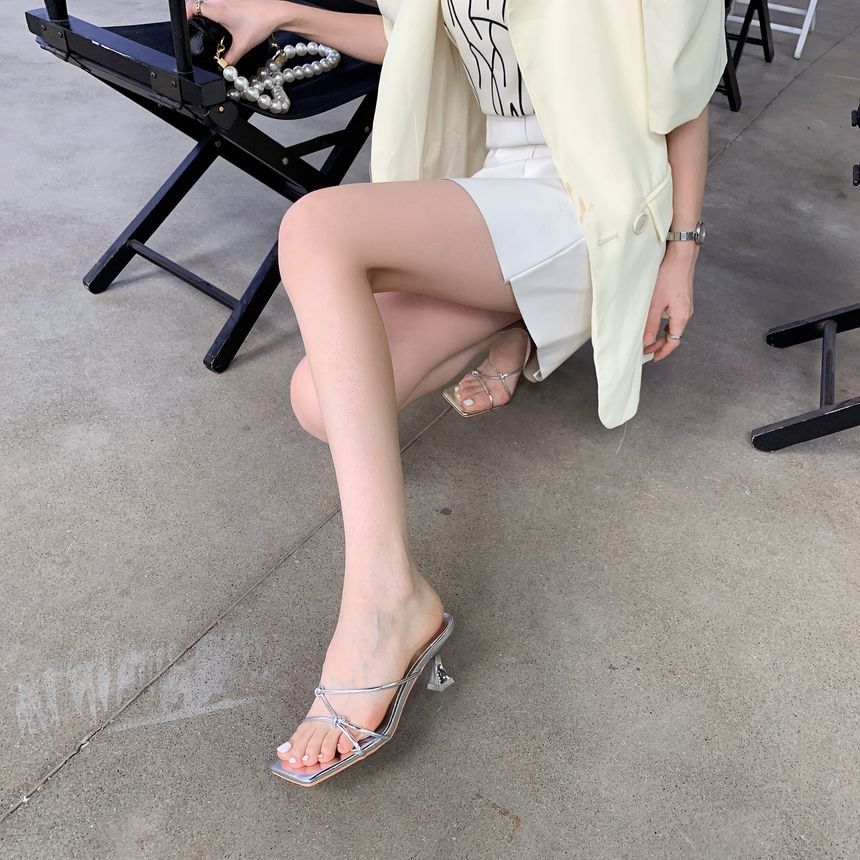 Strappy Sandals Slide Heel High