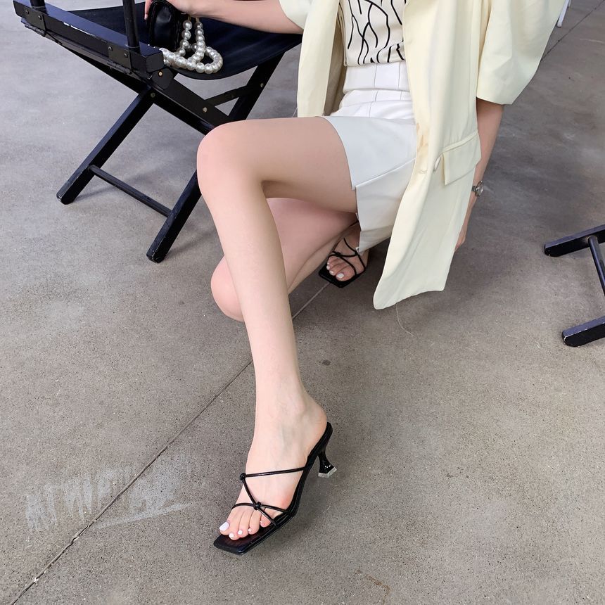Strappy Sandals Slide Heel High