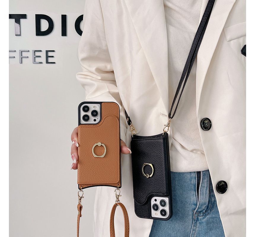 Leather Card Faux Case Phone Holder