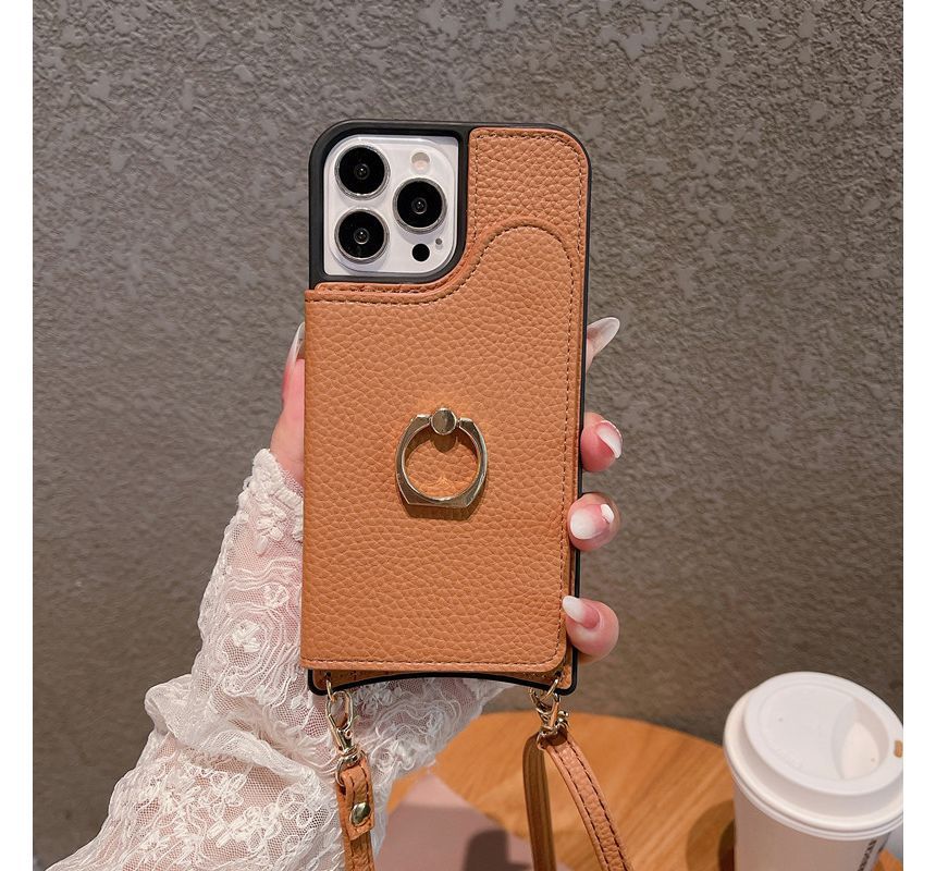 Leather Card Faux Case Phone Holder