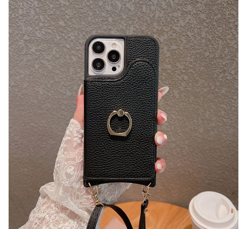 Leather Card Faux Case Phone Holder