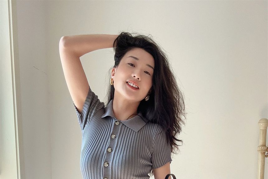 Sheath Midi Short-Sleeve Plain Polo Dress Knit