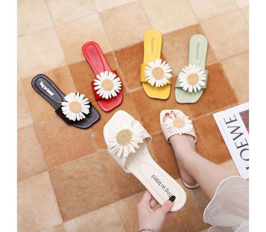 Flower Sandals Slide Applique