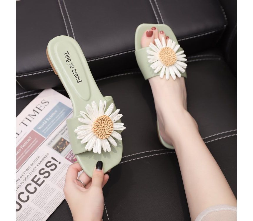 Flower Sandals Slide Applique