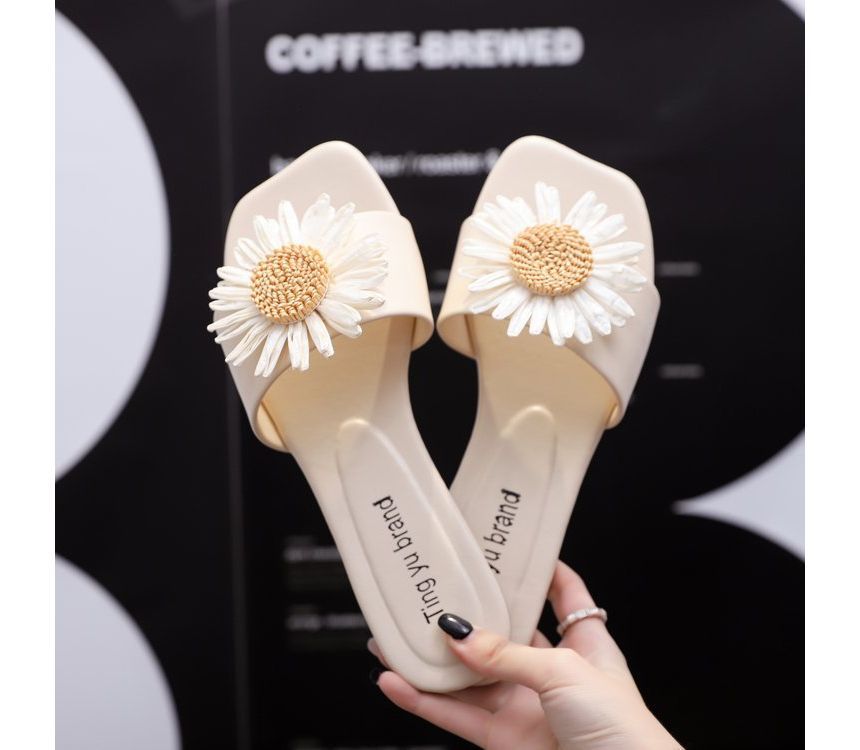 Flower Sandals Slide Applique