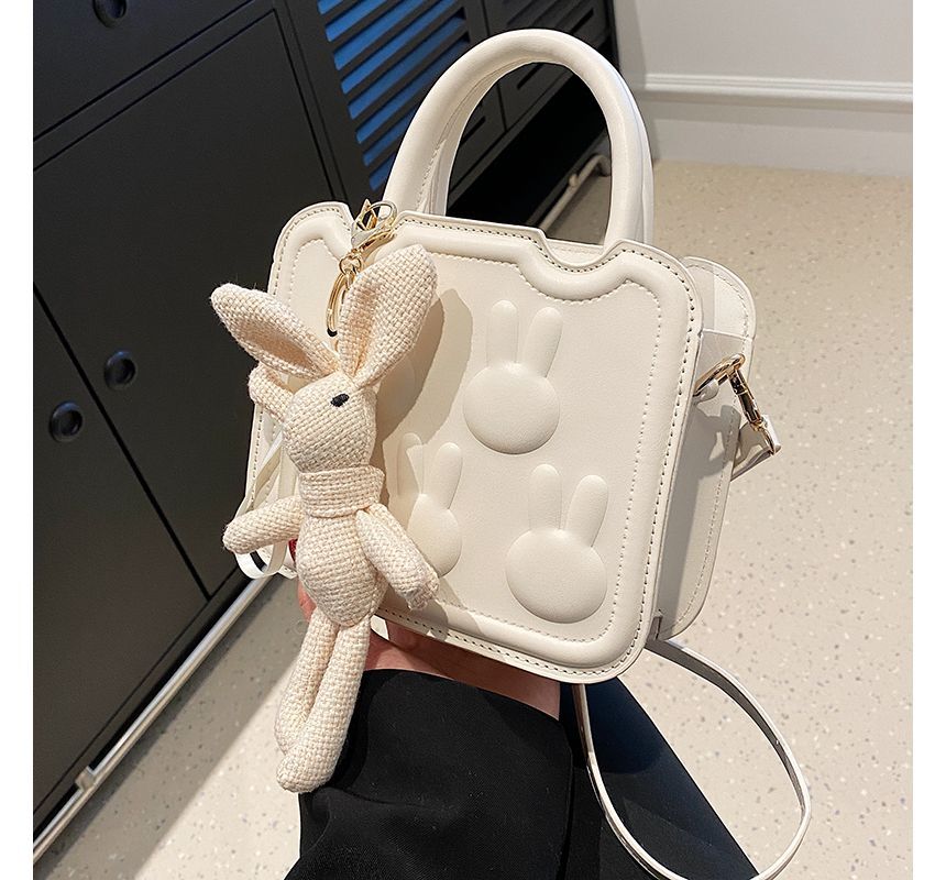 Rabbit Handle Bag Top Crossbody Faux Leather