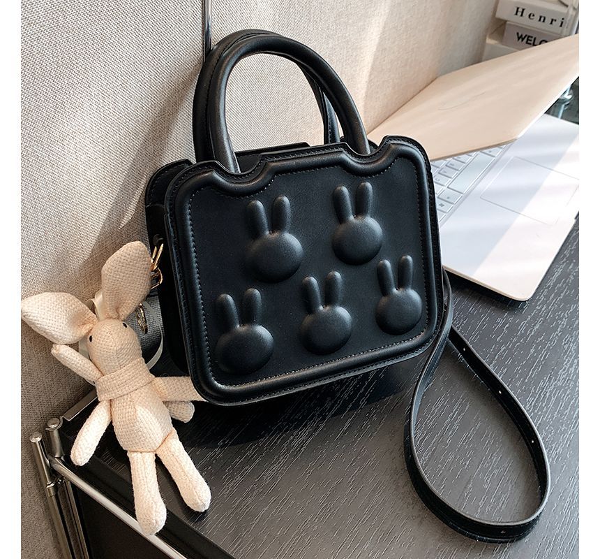 Rabbit Handle Bag Top Crossbody Faux Leather
