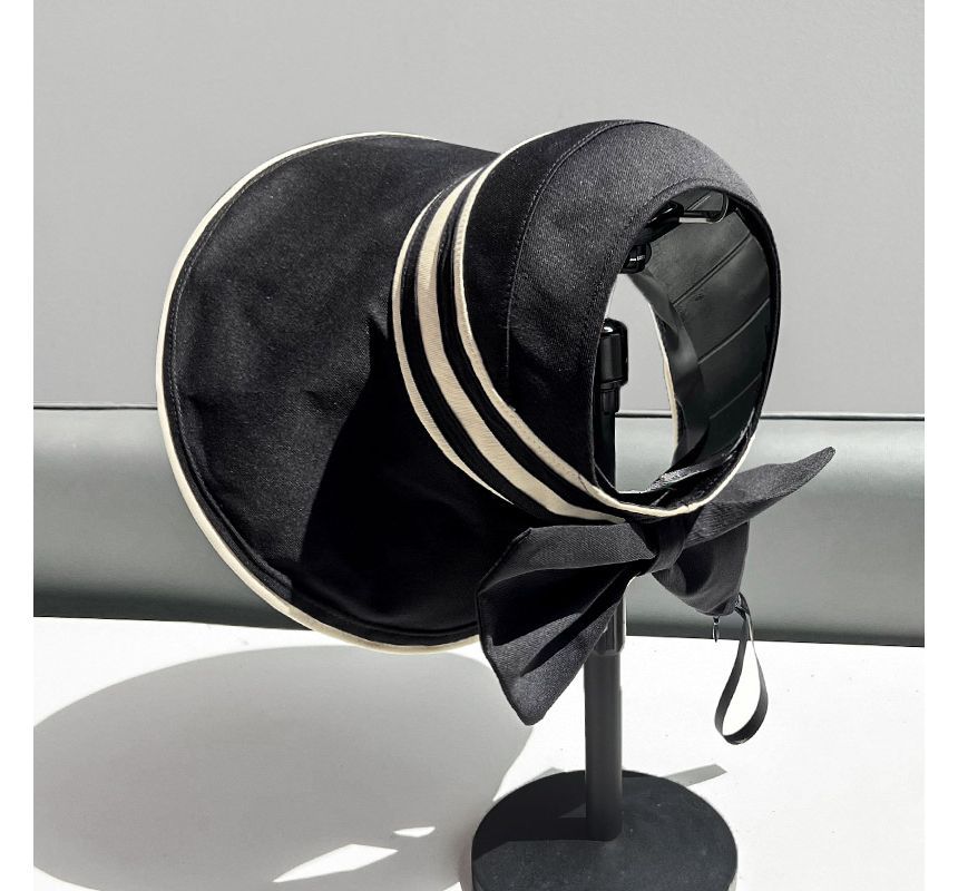 Visor Striped Hat Bow
