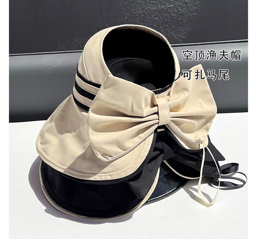 Visor Striped Hat Bow