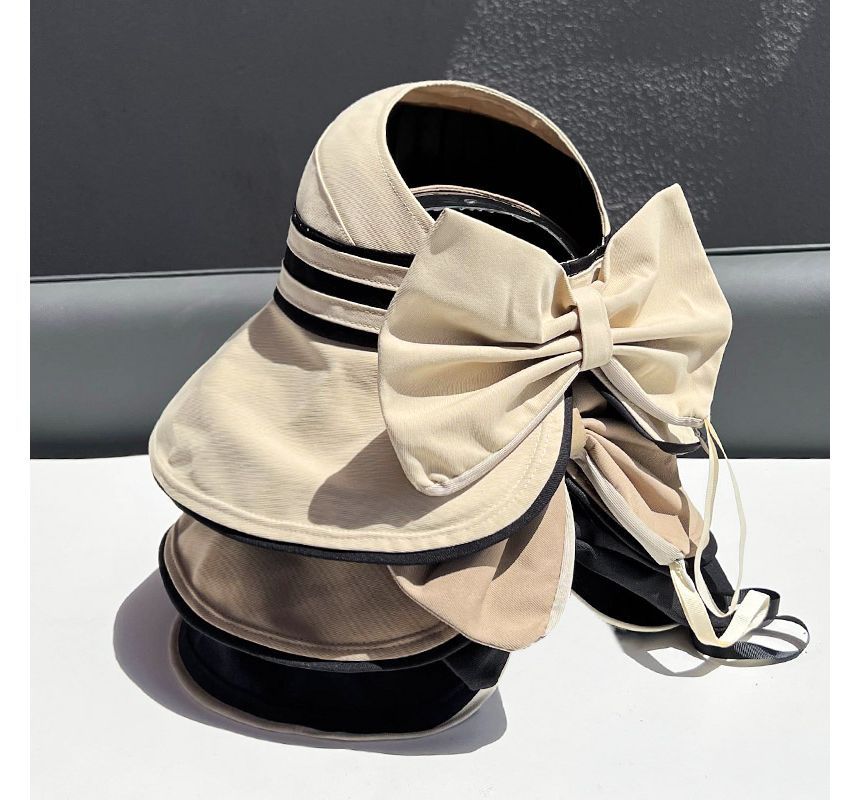 Visor Striped Hat Bow