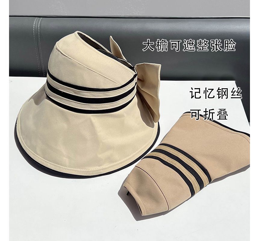 Visor Striped Hat Bow