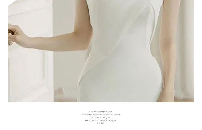 Tube Mermaid Satin Wedding Gown Plain