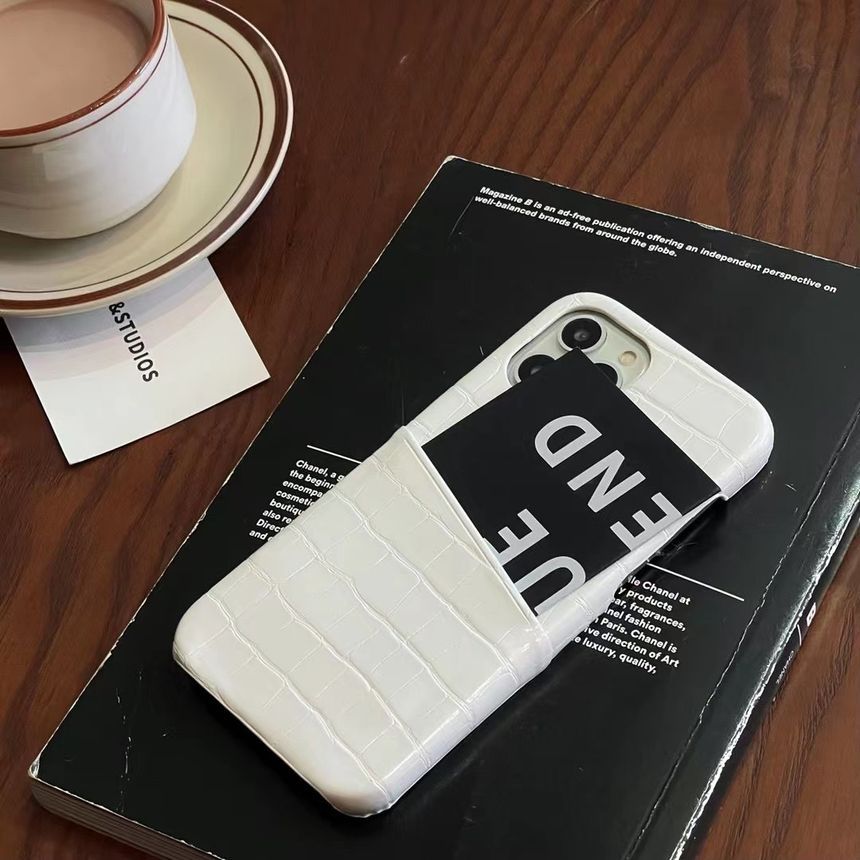 Faux Phone Holder Card Leather Case