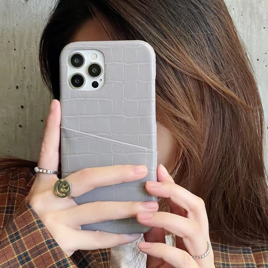 Holder Phone Card Faux Case Leather