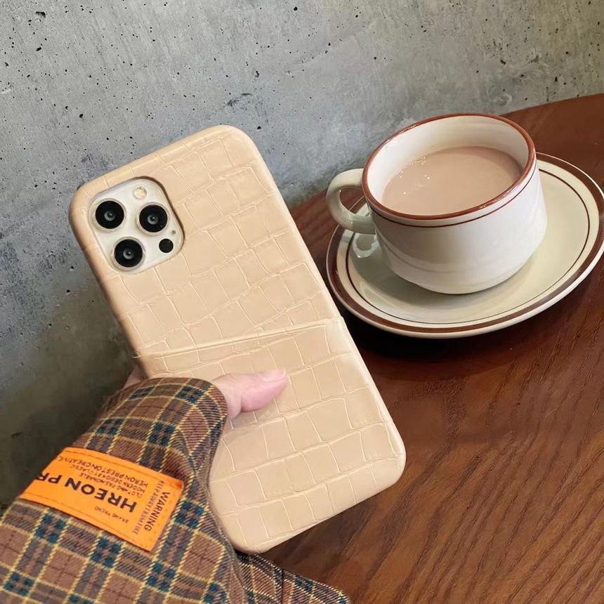 Faux Phone Holder Card Leather Case