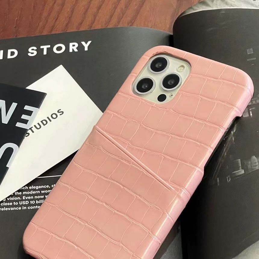 Faux Phone Holder Card Leather Case