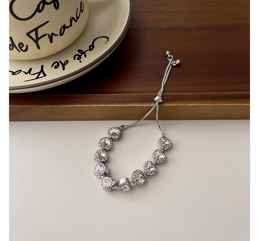 Alloy Bracelet Heart Rhinestone