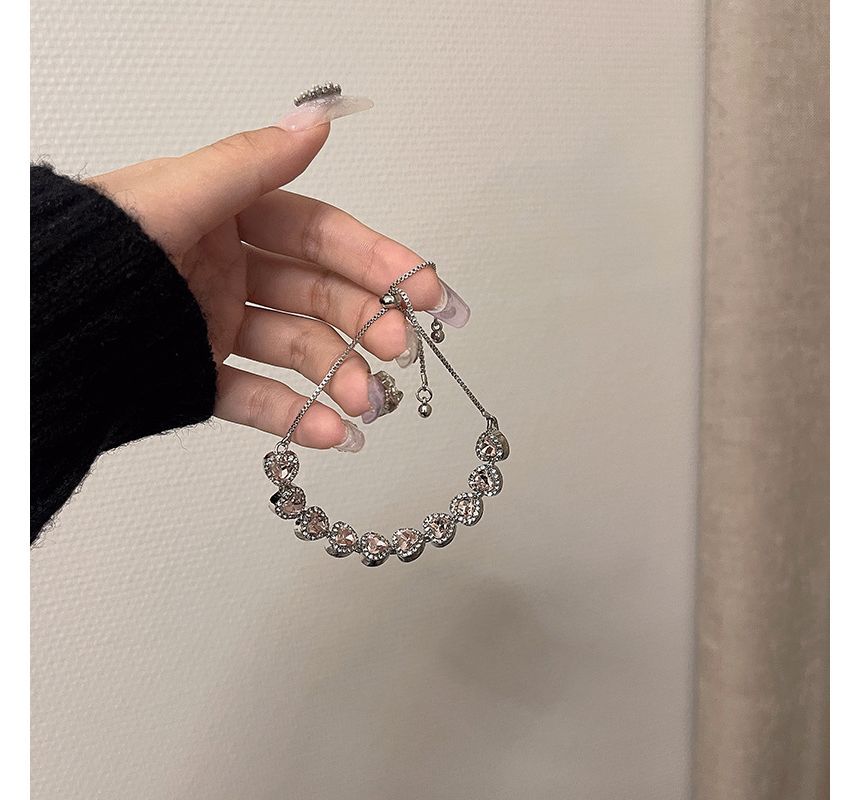 Alloy Bracelet Heart Rhinestone